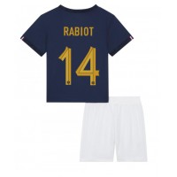 Camiseta Francia Adrien Rabiot #14 Primera Equipación Replica Mundial 2022 para niños mangas cortas (+ Pantalones cortos)